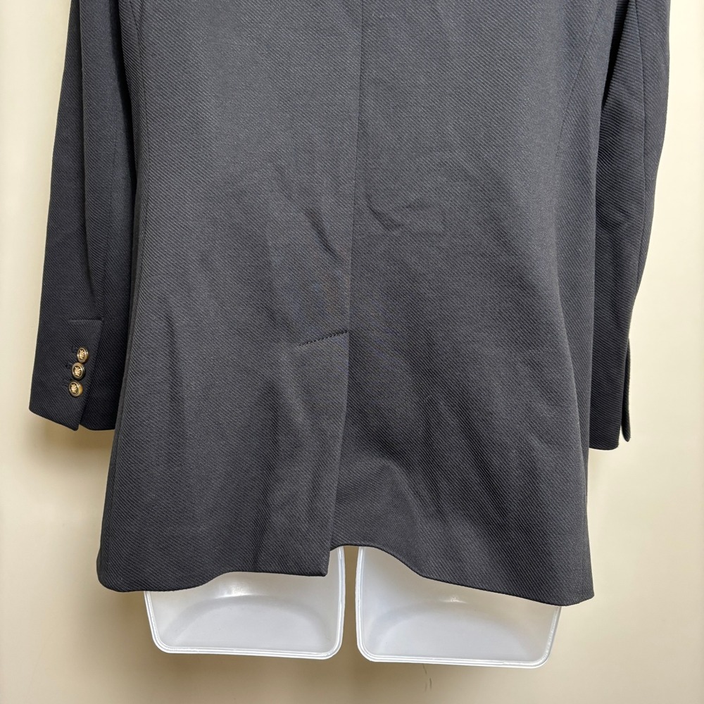 LOFT Petites Black Gold Buttons Double Breasted Tailored Blazer Jacket Womens 8P - Picture 7 of 9
